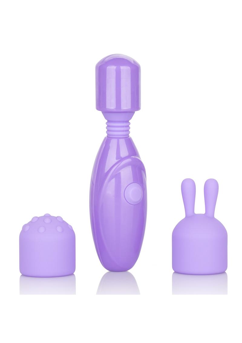Dr. Laura Berman Intimate Basics Olivia USB Rechargeable Mini Massager With Attachments Set Waterproof Purple 4 Inch