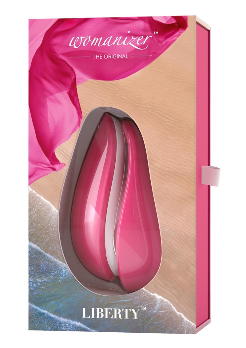 Womanizer Liberty Silicone USB Rechargeable Clitoral Stimulator Waterproof Pink Rose 4.09 Inch