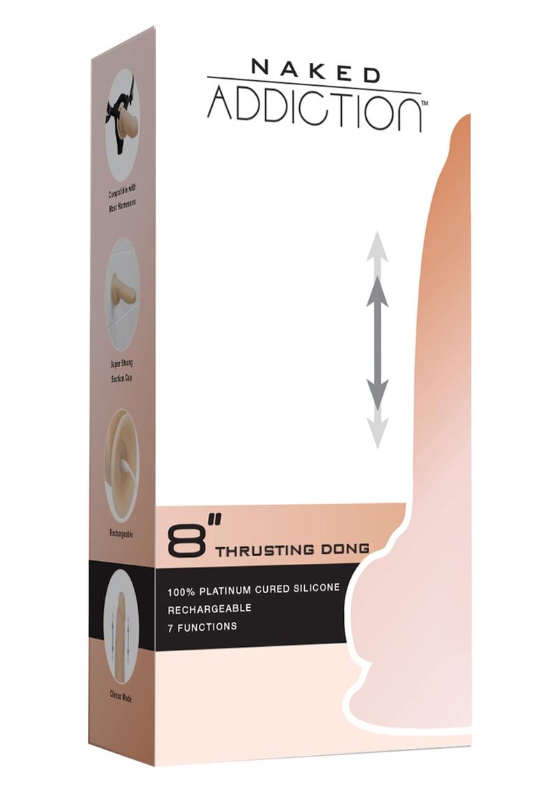 Naked Addiction Dual Dense Silicone Thrusting Rechargeable Dong With Wireless Remote Water Resistant Flesh 9 Inches
