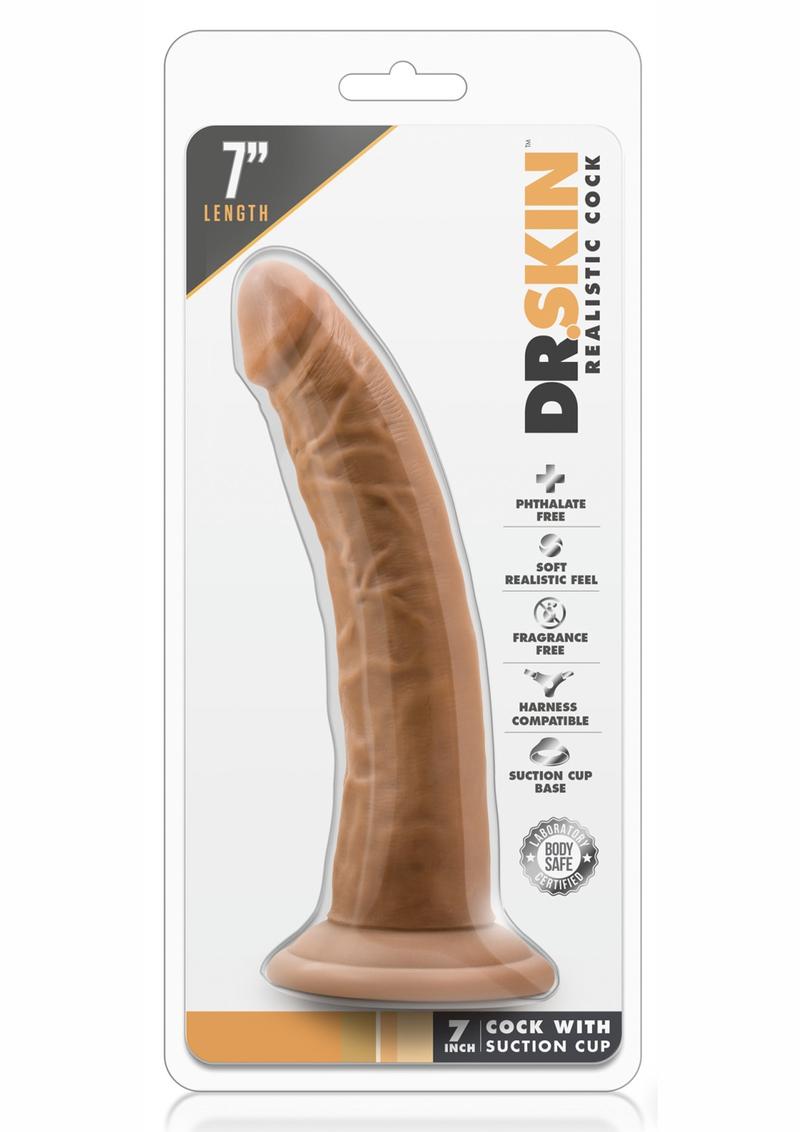 Dr. Skin Realistic Cock With Suction Cup Mocha 7 Inch