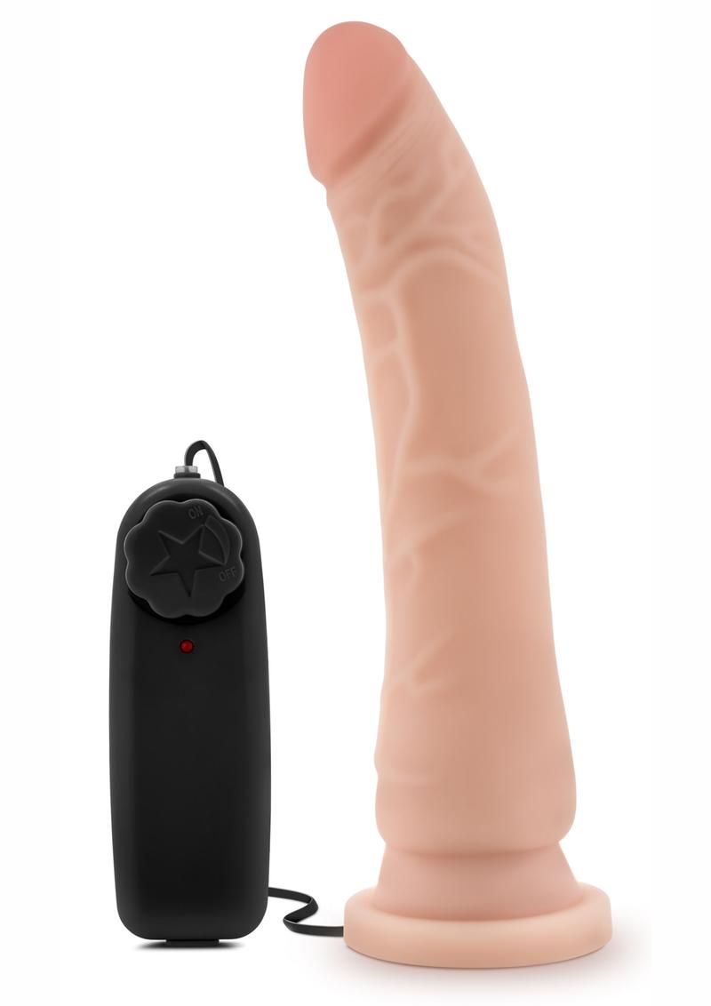 Dr. Skin Wired Remote Control Vibrating Realistic Cock With Suction Cup Waterproof Vanilla 8.5 Inch