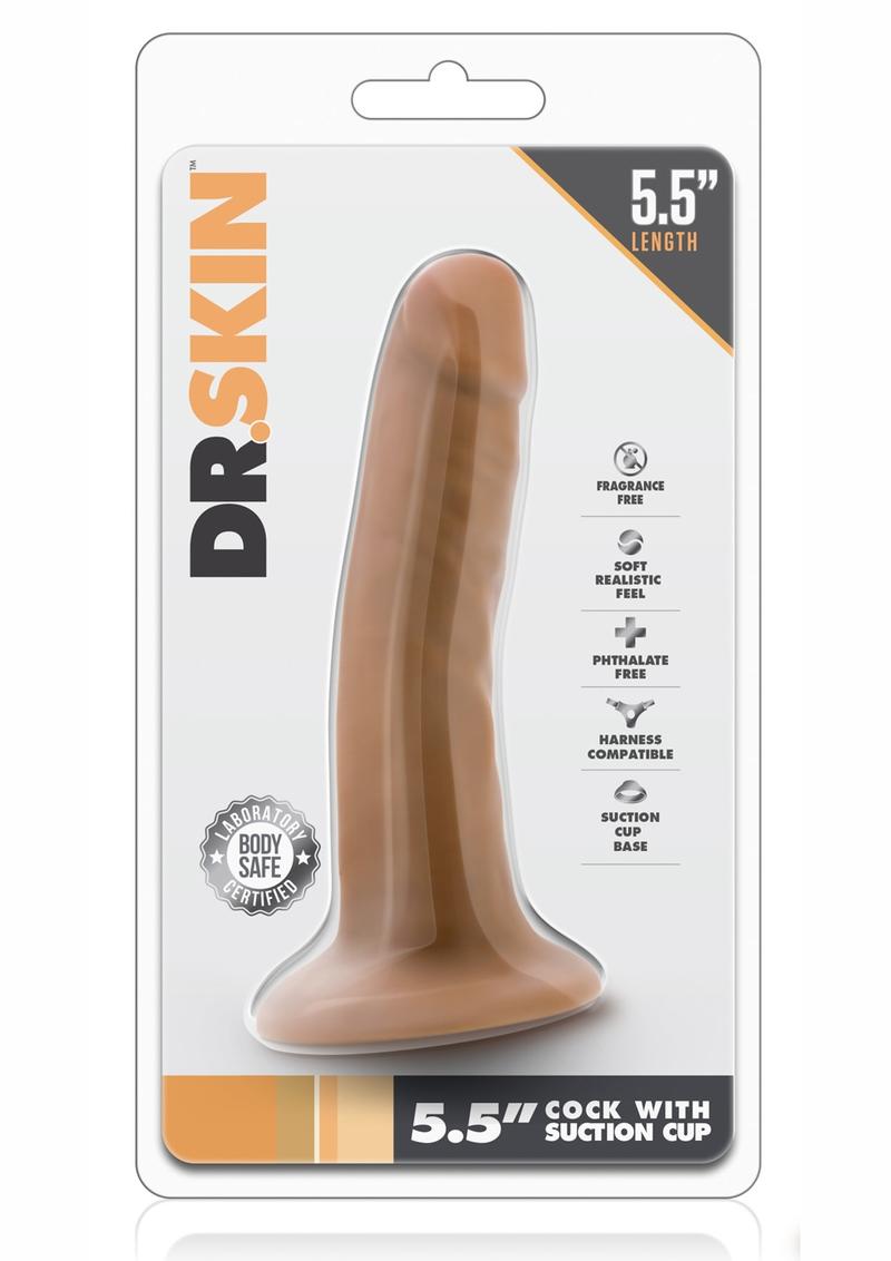 Dr. Skin Realistic Cock With Suction Cup Mocha 5.5 Inch