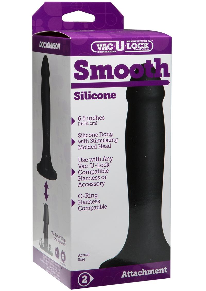 Vac U Lock Smooth Silicone Dildo Harness Attachment Black 6.5 Inch
