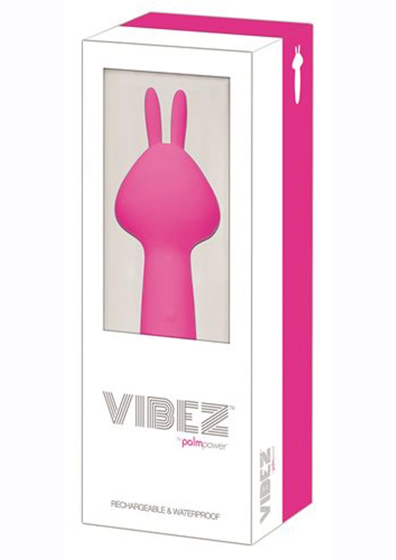 Palm Power Vibez Rabbit Wand Silicone USB Rechargeable Vibe Waterproof Pink