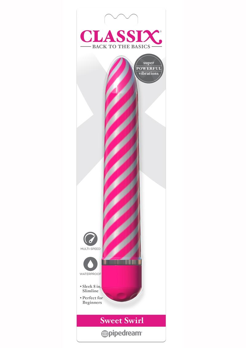 Sweet Swirl Vibrator Pink 8 inch Multi Speed Waterproof