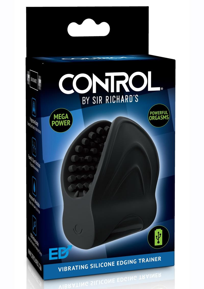 Sir Richard`s Control Vibrating Silicone Edging Trainer USB Rechargeable Masturbator Waterproof Black