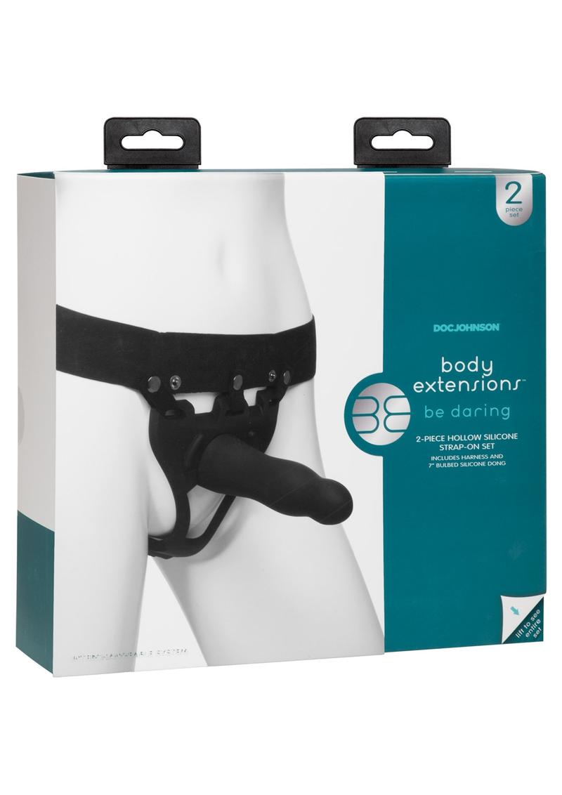 Body Extensions Be Daring Hollow Silicone Strap On Set 2-Piece