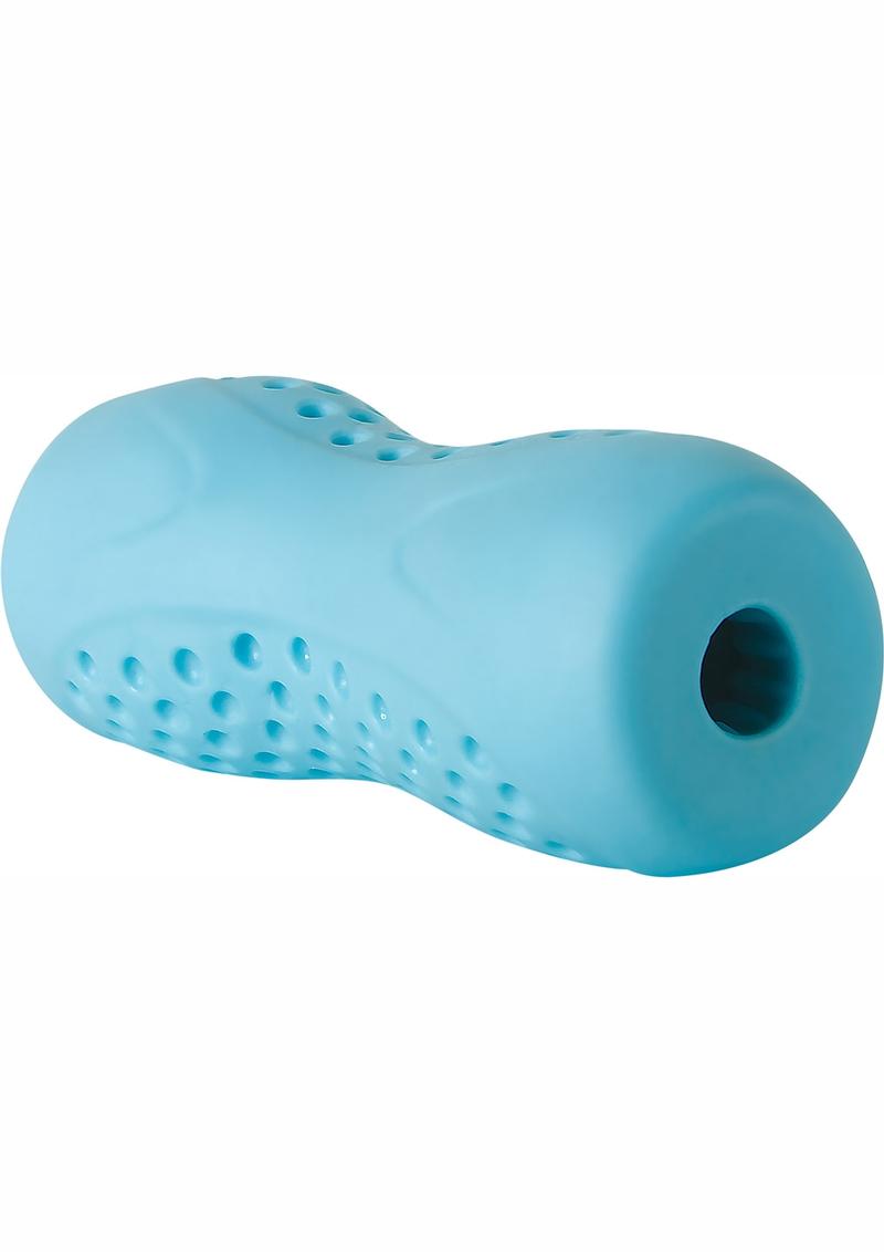 Adam and Eve Gripmaster Stroker Textured Waterproof Blue 6 Inches