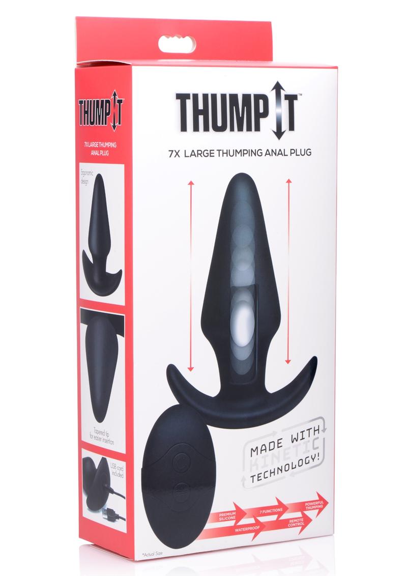 Thump It Large Silicone Butt Plug Vibrating Multi Speed