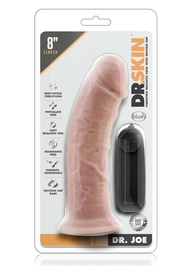 Dr Skin Dr Joe Dildo 8in Vibrating With Wired Remote - Vanilla