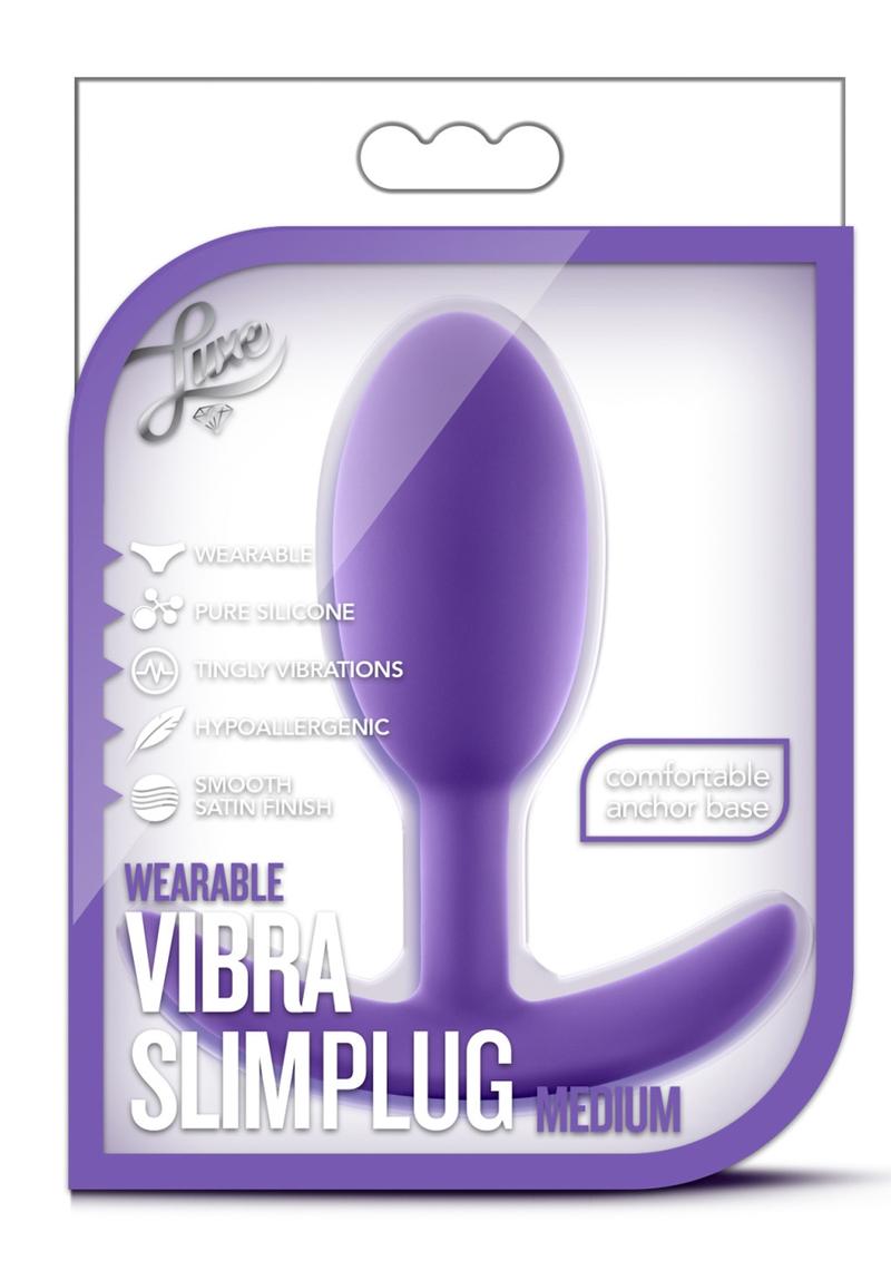 Luxe Wearable Vibra Slim Plug Silicone Medium - Purple