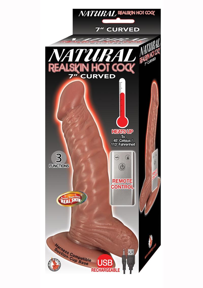 Natural Realskin Hotcock Curved 7inch Remote Control Suction Cup