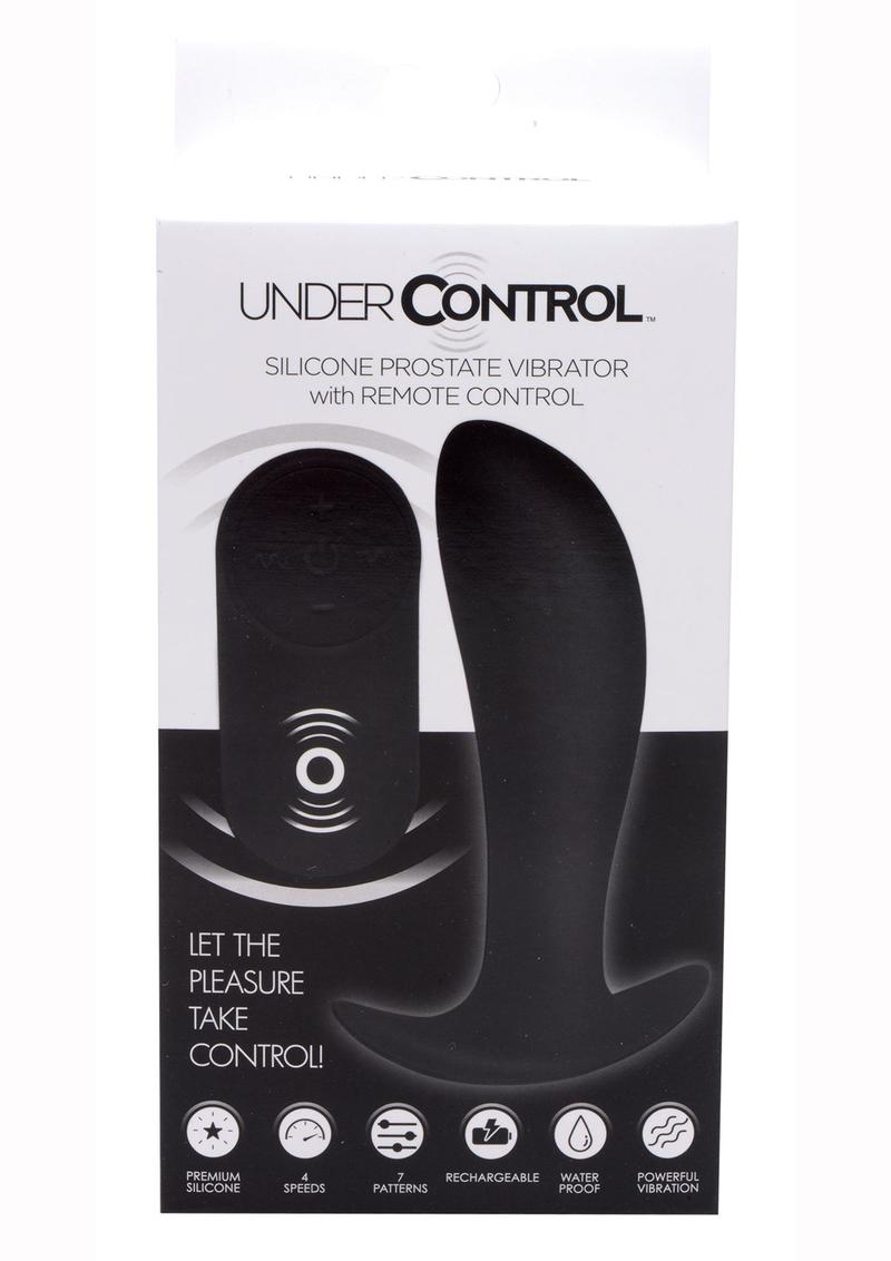 Under Control Silicone Prostate Vibrator With Wireless Remote Control Waterproof Black 4.75 Inch
