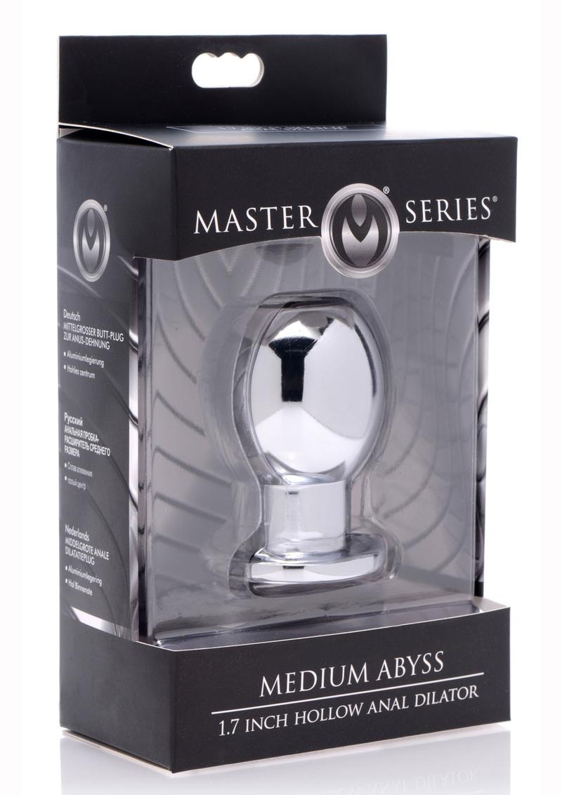 Master Series Medium Abyss Aluminum Alloy 1.7 Inch Hollow Anal Dilator  2.5 Inches