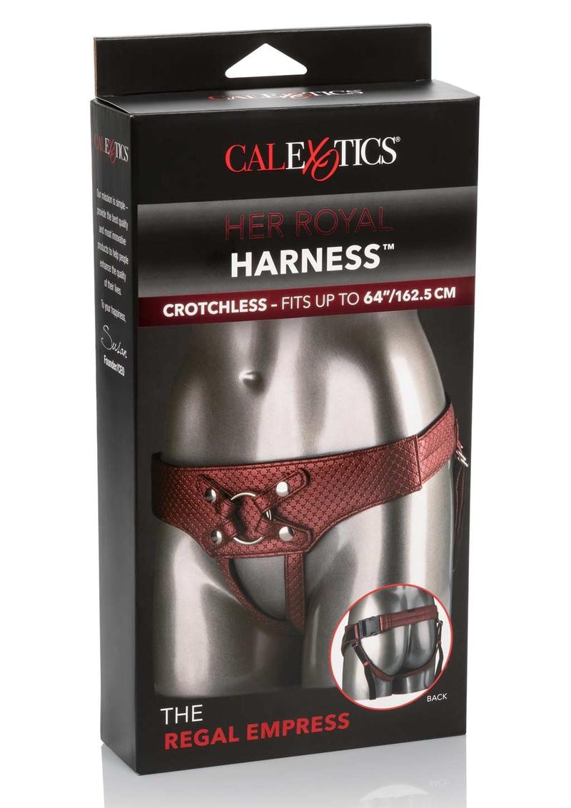 Her Royal Harness The Regal Empress Crotchless Vegan Leather Adjustable Harness Red Up To 64 Inches