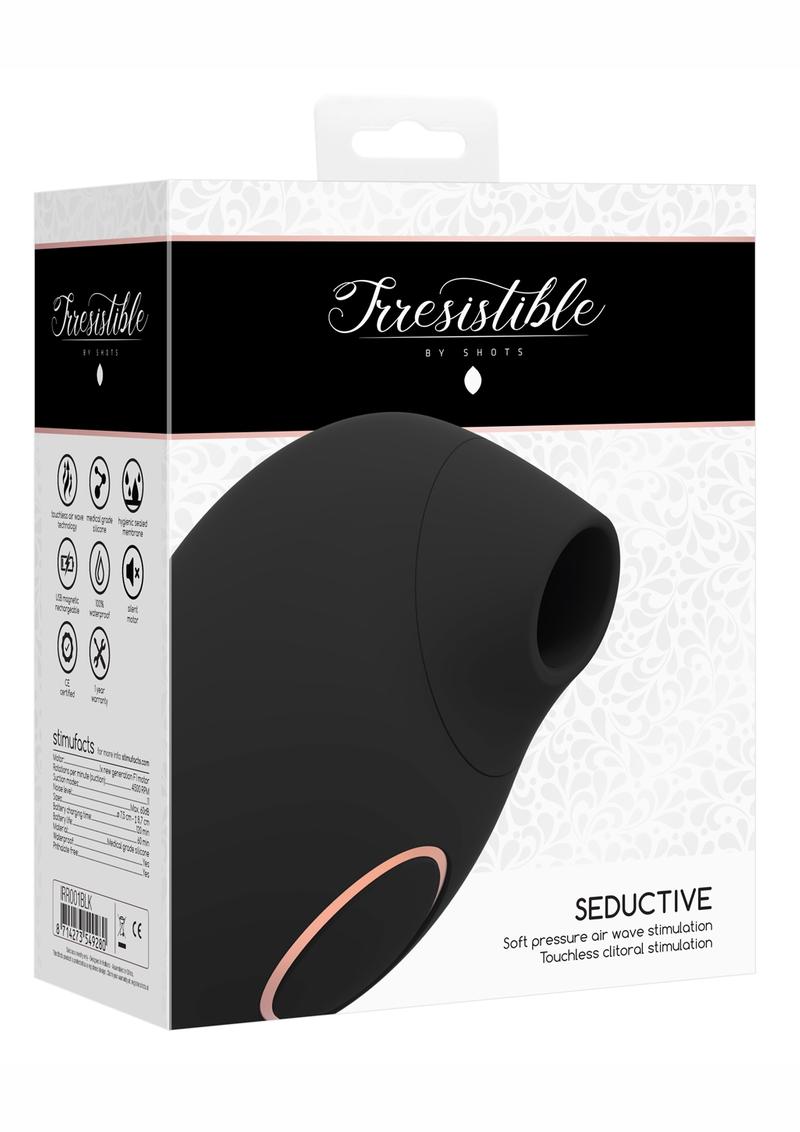 Irresistible Seductive Soft Pressure Air Wave Touchless Clitoral Stimulation Silicone USB Magnetic Charge Stimulator Waterproof Black