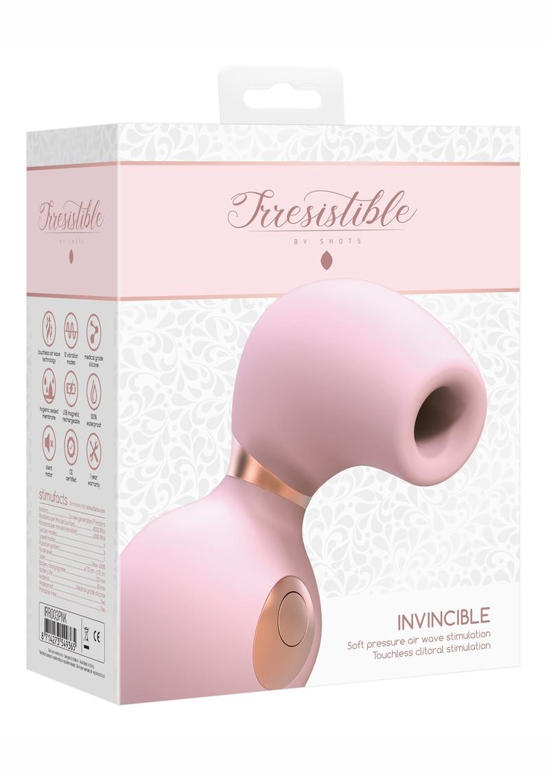Irresistible Invincible Soft Pressure Air Wave Touchless Clitoral Stimulation Silicone USB Magnetic Charge Vibrator Waterproof Pink