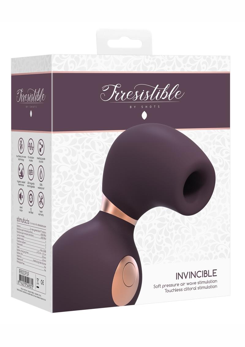 Irresistible Invincible Soft Pressure Air Wave Touchless Clitoral Stimulation Silicone USB Magnetic Charge Vibrator Waterproof Purple