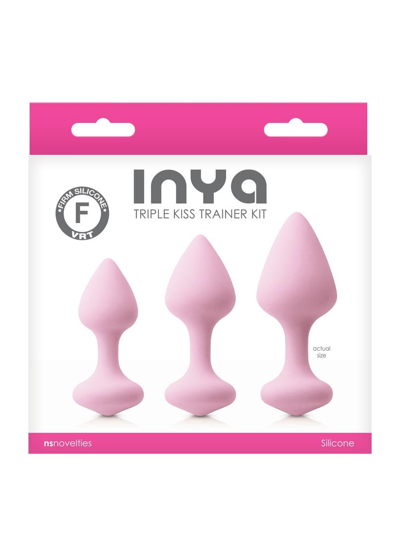 INYA Triple Kiss Trainer Kit Silicone Tapered Non-Vibrating Anal Plugs Pink