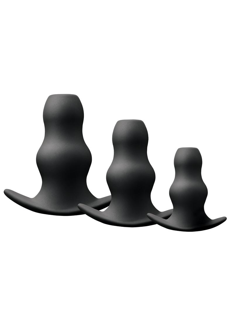 Renegade Peeker Trainer Kit Silicone Hollow Butt Plugs - Black