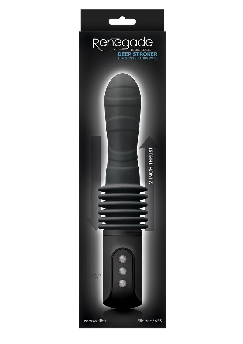 Renegade Deep Stroker Rechargeable Thrusting Vibrating Wand - Black