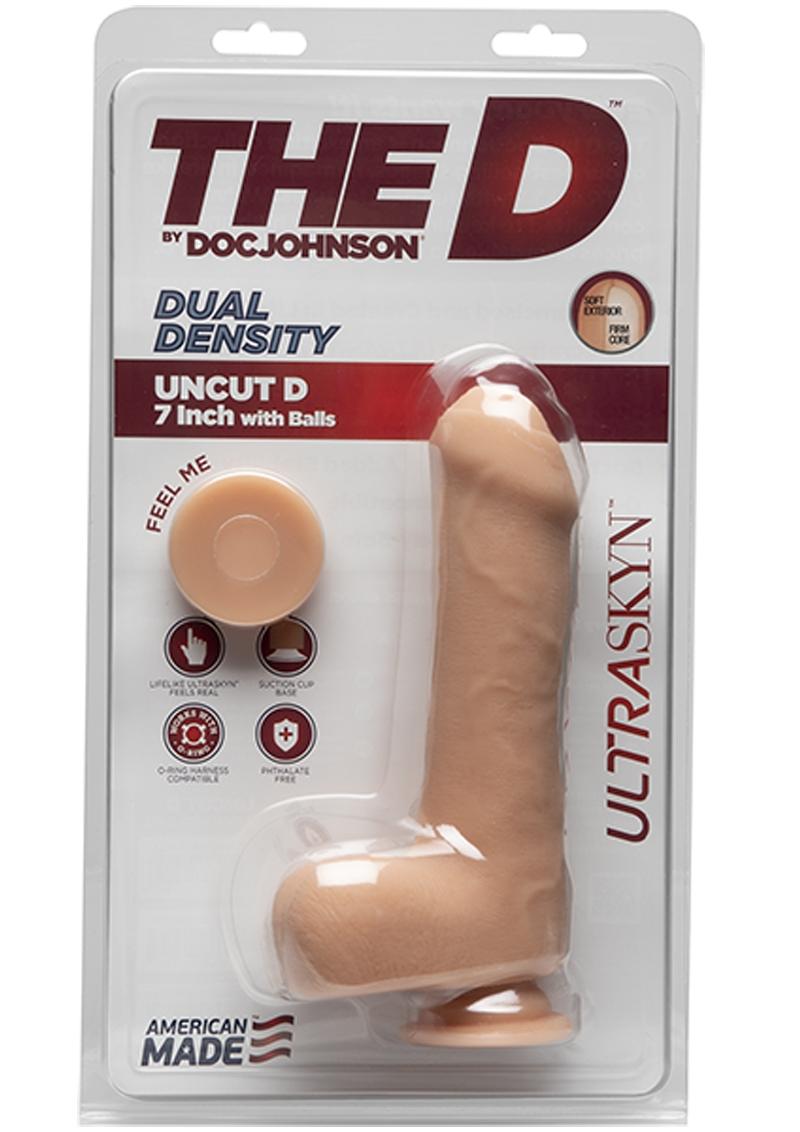 The D Uncut D W/balls Ultrasky 7 inch Dildo Non Vibrating