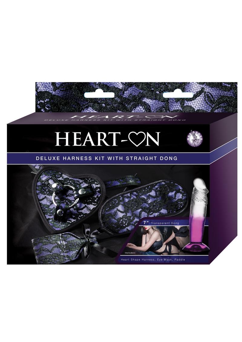 Heart On Deluxe Harness Kit With Straight Dong Adjustable Harness and Strap on