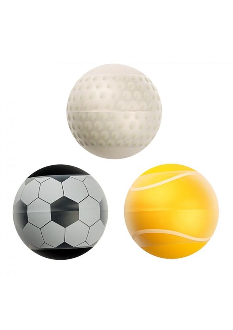 Linx Score Stroker Ball Masturbator 3-Pack Nubby and Ribbed Texture Waterproof