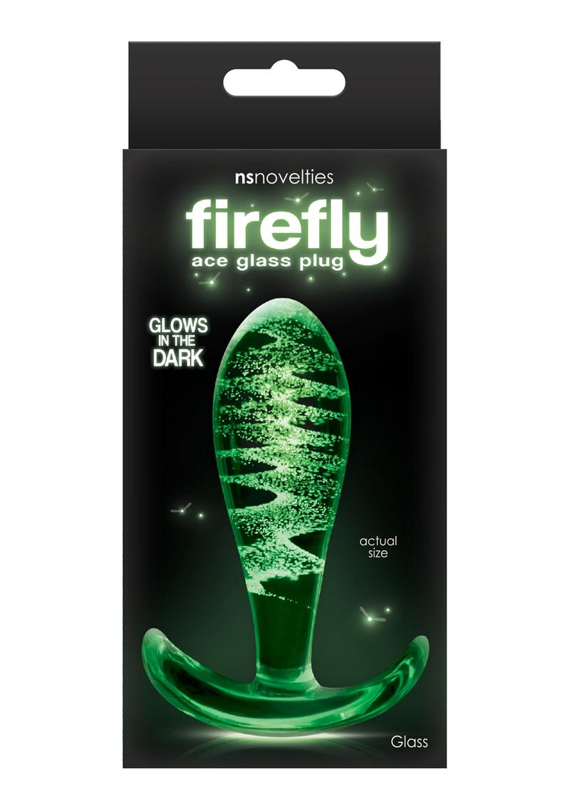 Firefly Ace I Glass Plug Glow In The Dark - Clear