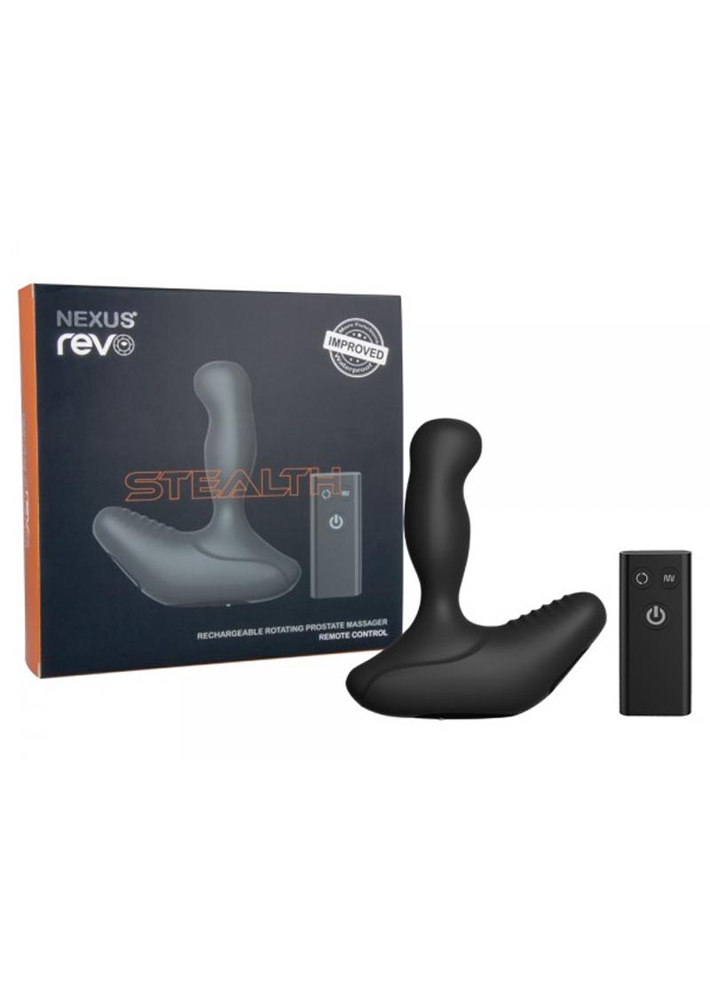 Revo Stealth Prostate Massager 2.0 Remote Control Rechargeable Rotating Silicone Waterproof Black