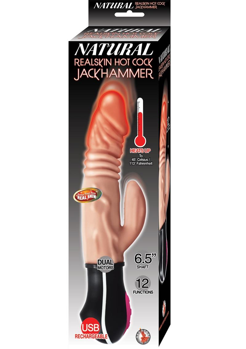 Natural Realskin Hot Cock Jackhammer Vibrator USB Rechargeable Clitoral Stimulation Silicone