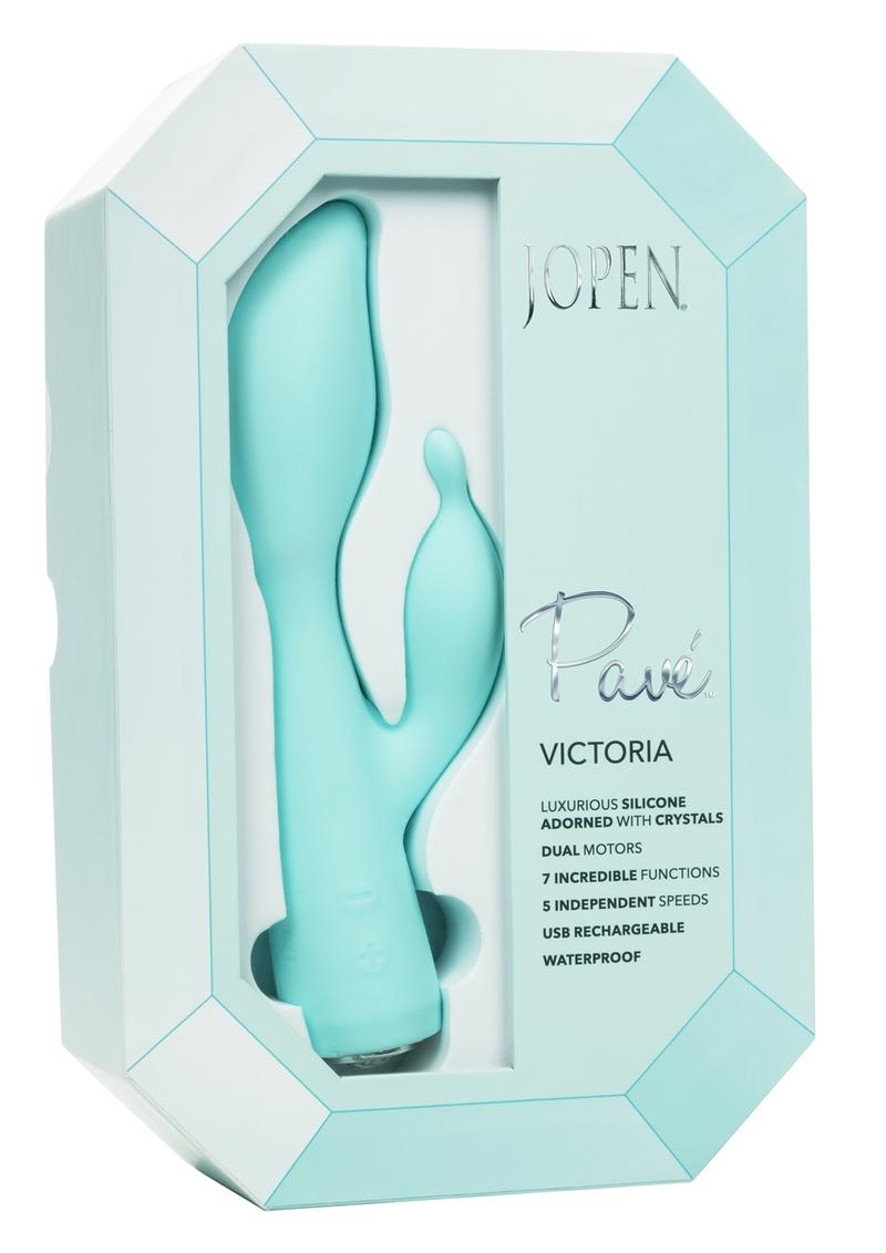 Pave Victoria Multi Function Vibrator with Clit Stimulator USB Rechargeable Silicone Waterproof Teal