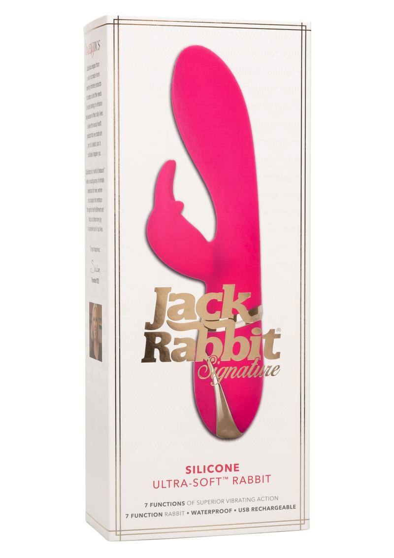 Jack Rabbit Signature Silicone Ultra Soft Rabbit Vibrator Multi Function USB Rechargeable Waterproof Pink