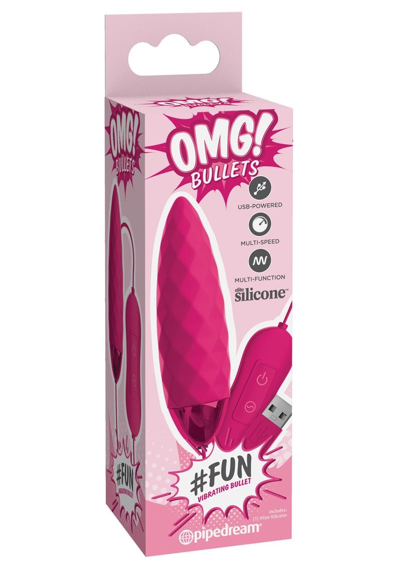 OMG Bullets Fun Vibrating Bullet Multi Function Rechargeable Silicone Pink