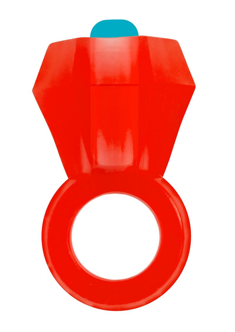 Rock Candy Vibrating Bling Pop Cock Ring Red