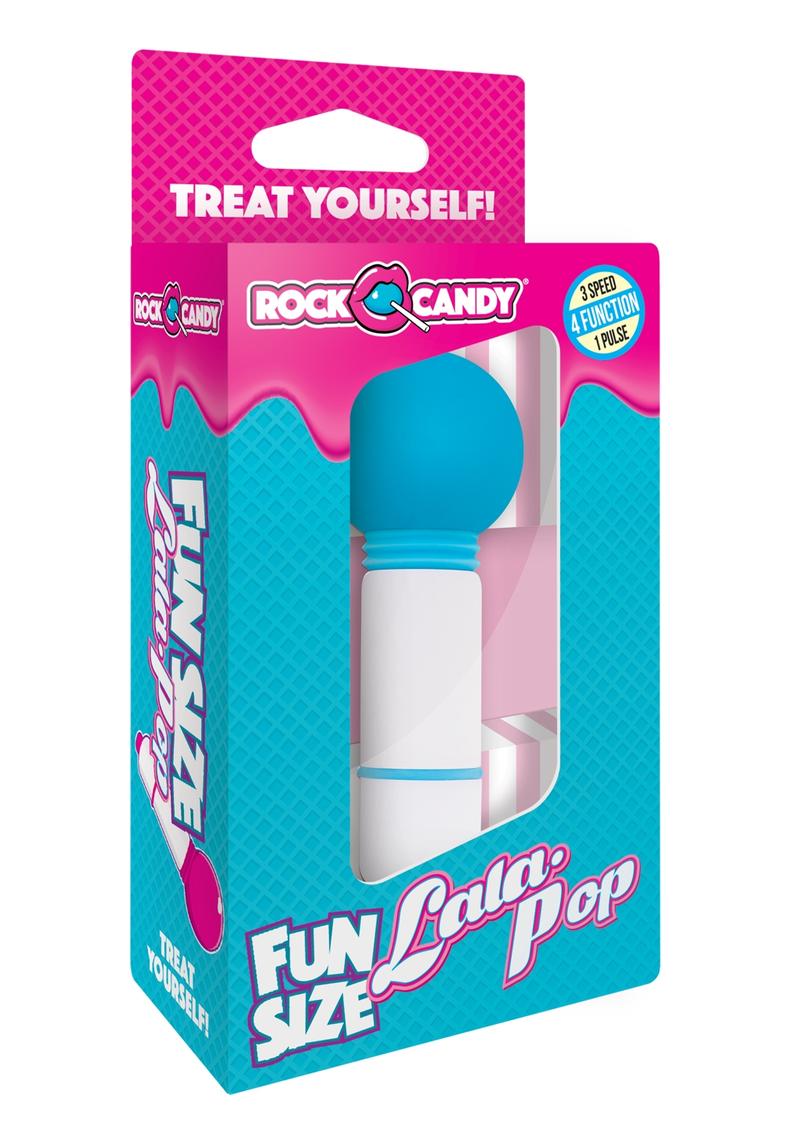 Rock Candy Fun Size Lala Pop Mini Massager Multi Function Shower Proof Blue