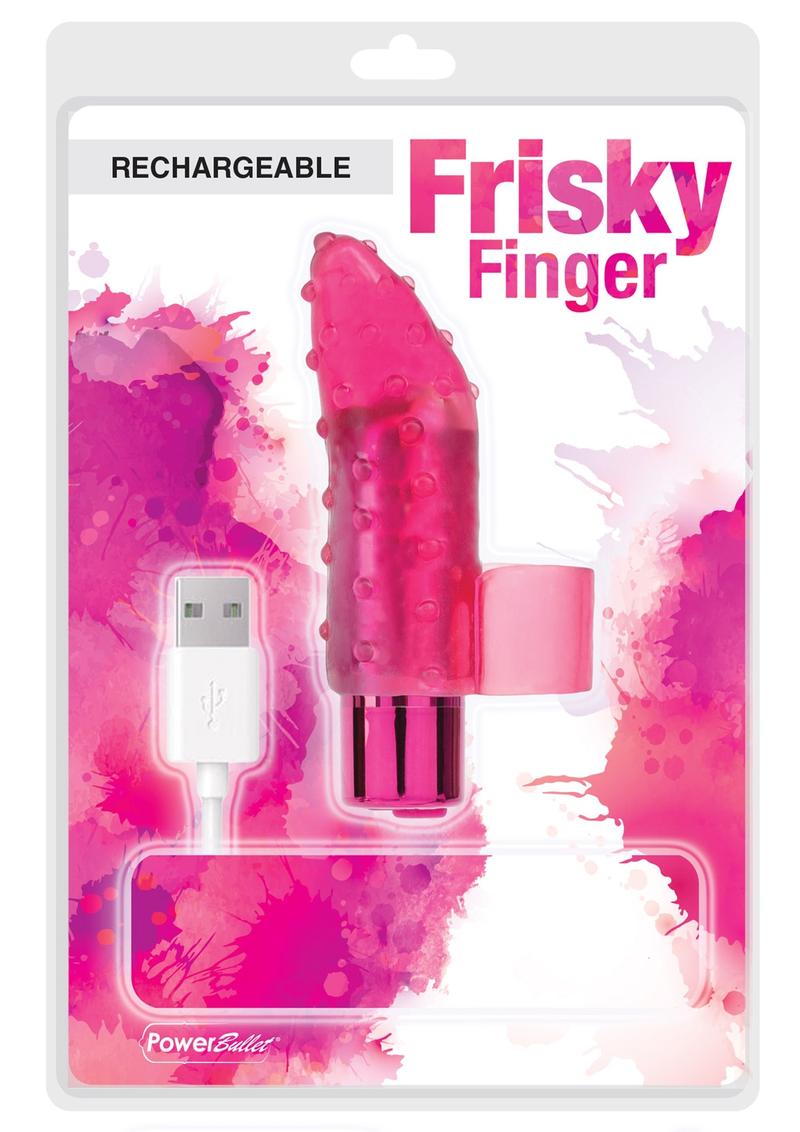 Powerbullet USB Rechargeable Frisky Finger Bullet Multi Speed Waterproof Pink