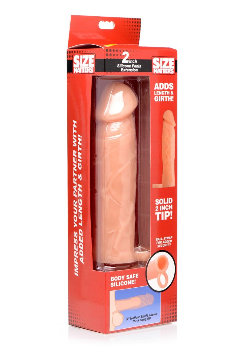 Size Matters 2 Inch Silicone Penis Extension With Ball Strap