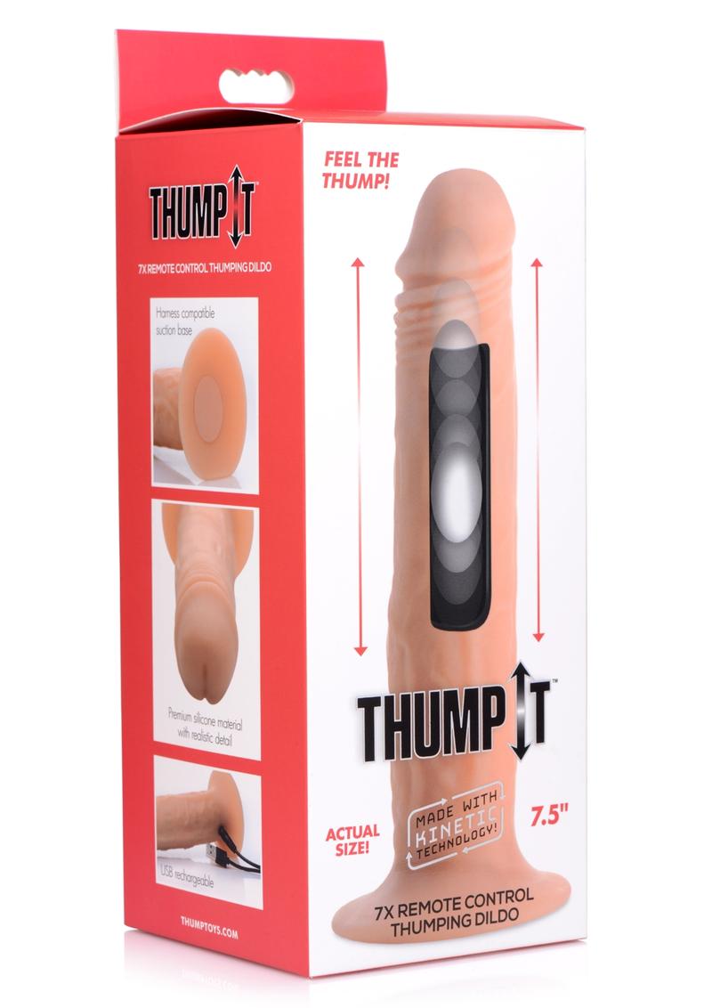 Thump It 7X Wireless Remote Control Thumping Silicone Realistic Dildo Flesh 8 Inches