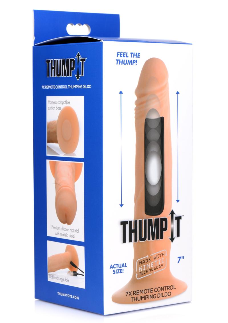 Thump It 7X Wireless Remote Control Thumping Silicone Realistic Dildo Flesh 7 Inches