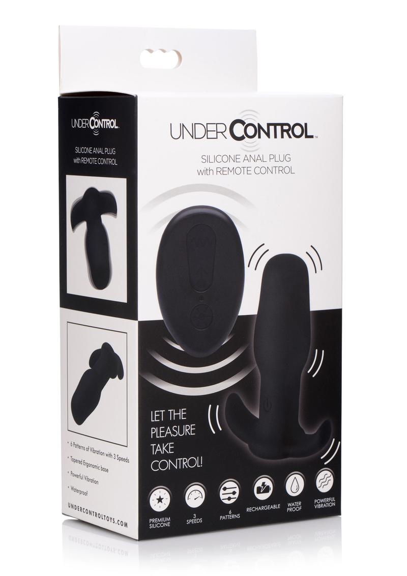 Under Control Silicone Anal Plug With Remote Control Rechargeable Waterproof
