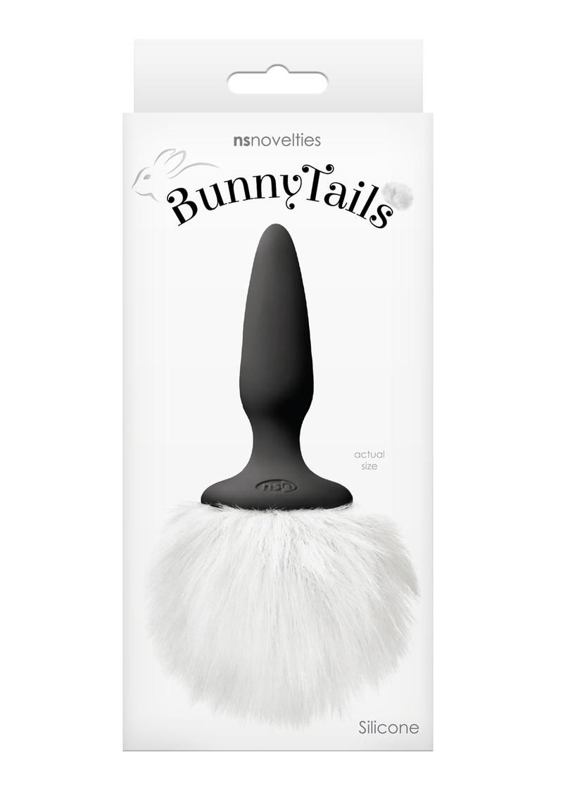 Bunny Tails Mini Silicone Anal Plug - White Fur