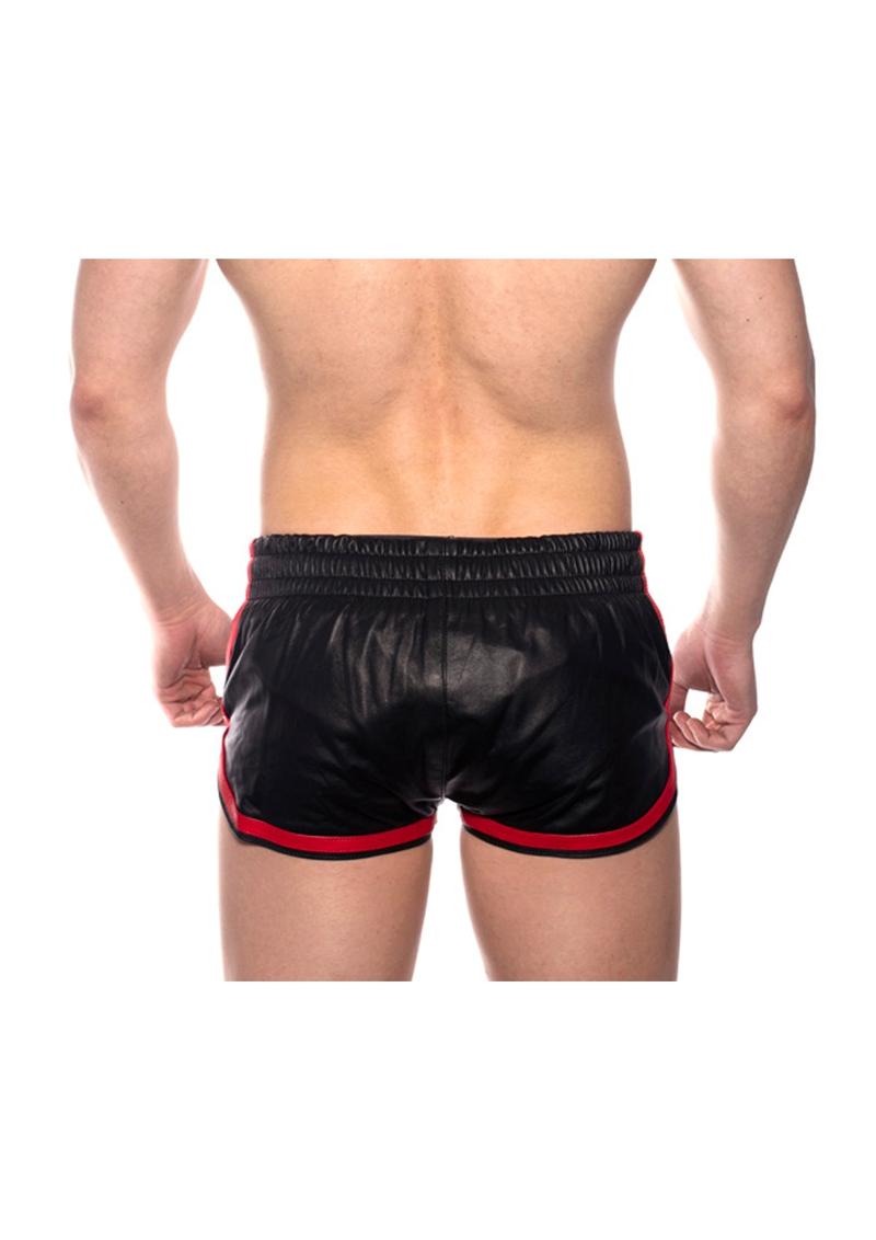 Prowler Red Leather Sport Shorts Red Sm