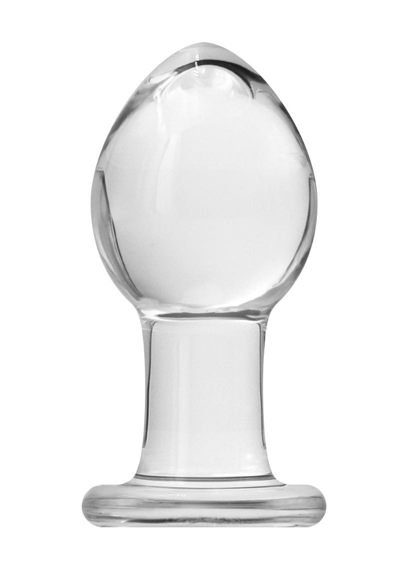 Crystal Premium Glass Anal Plug Medium 3in - Clear