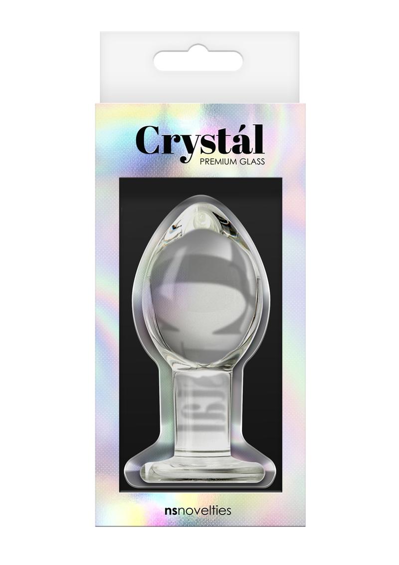 Crystal Premium Glass Anal Plug Large 4in - Clear