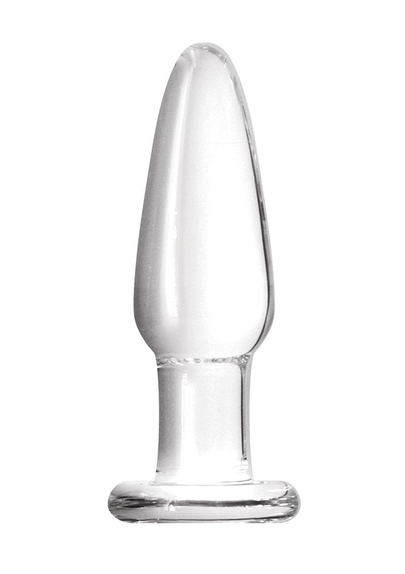 Crystal Premium Glass Tapered Anal Plug Small 3.31in - Clear