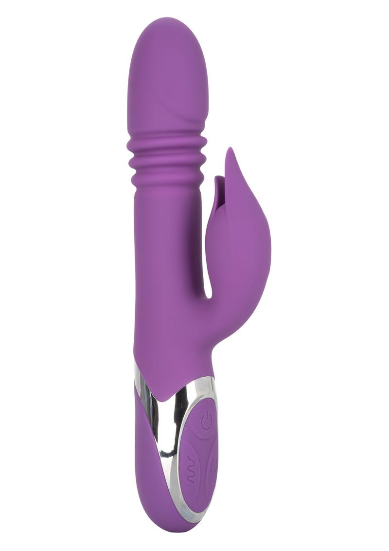 Enchanted Kisser Vibrator Thrusting Silicone Rechargeable Purple