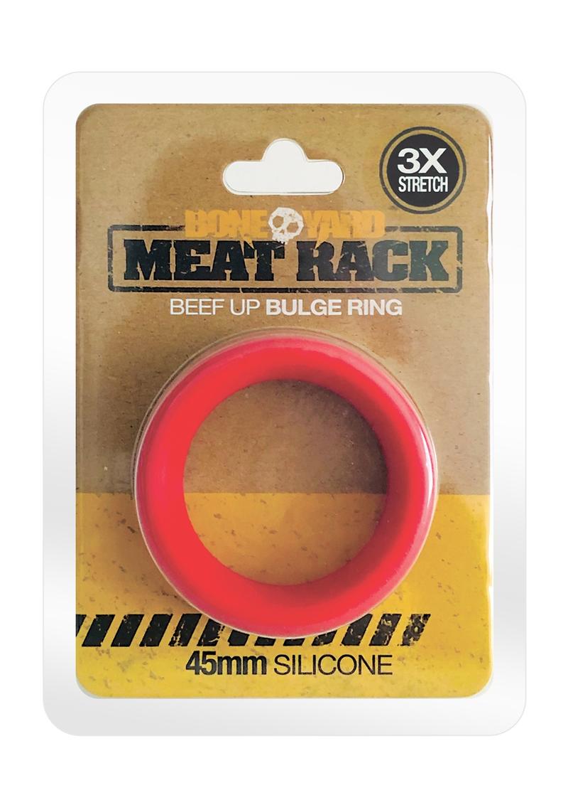 Bone Yard Meat Rack Beef Up Bulge Ring Silicone Cock Ring Red