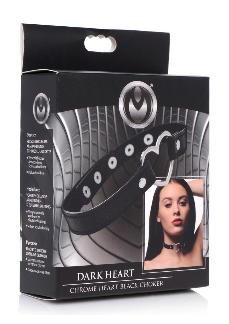 Master Series Dark Heart Chrome Heart Black Choker Adjustable