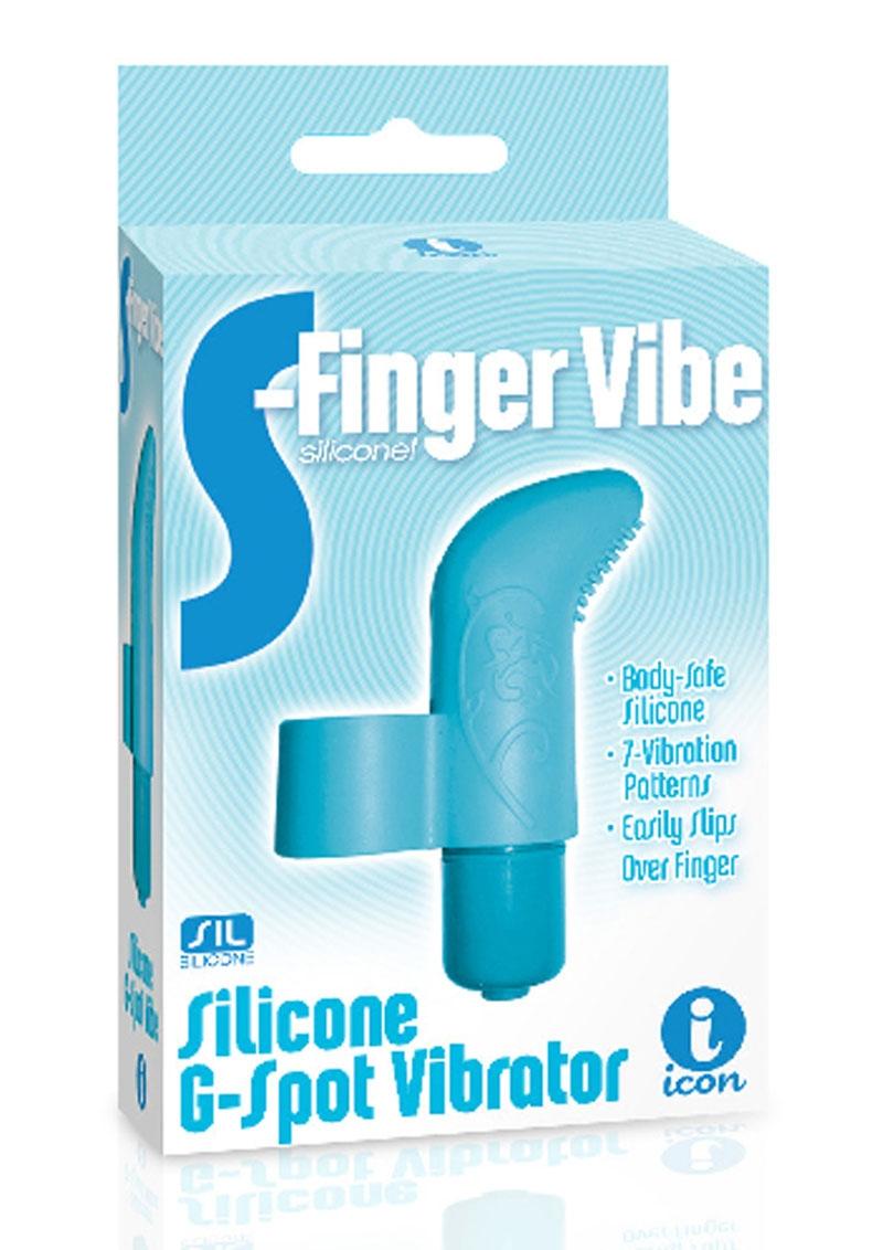 S-Finger Vibe Silicone G-Spot Vibrator Blue